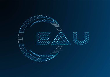 EAU düşük poli harfli logo vektör tasarımı. EAU düşük polyester logo tasarımı. Düşük polyester logo.