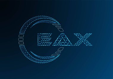 EAX düşük poli harfli logo vektör tasarımı. EAX düşük polyester logo tasarımı. Düşük polyester logo.