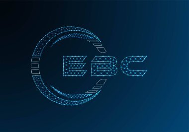 EBC düşük poli harfli logo vektör tasarımı. EBC düşük polyester logo tasarımı. Düşük polyester logo.