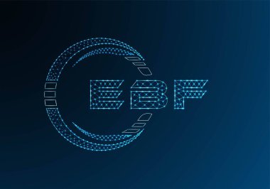 EBF düşük poli harfli logo vektör tasarımı. EBF düşük polyester logo tasarımı. Düşük polyester logo.