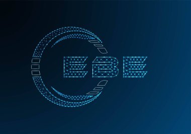 EBE düşük poli harfli logo vektör tasarımı. EBE düşük poli logo tasarımı. Düşük polyester logo.