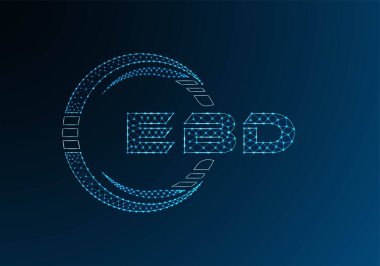 EBD düşük poli harfli logo vektör tasarımı. EBD düşük polyester logo tasarımı. Düşük polyester logo.