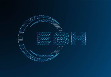 EBH düşük poli harfli logo vektör tasarımı. EBH düşük poli logo tasarımı. Düşük polyester logo.