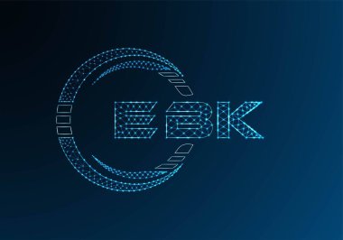 EBK düşük poli harfli logo vektör tasarımı. EBK düşük poli logo tasarımı. Düşük polyester logo.