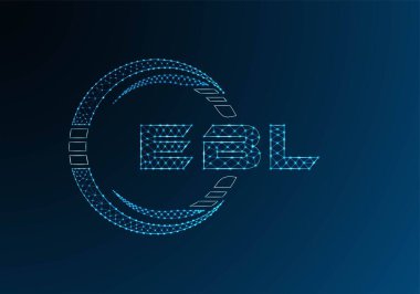 EBL düşük poli harfli logo vektör tasarımı. EBL düşük polyester logo tasarımı. Düşük polyester logo.