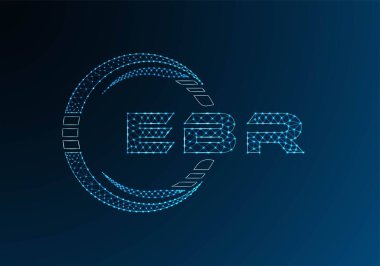 EBR düşük poli harfli logo vektör tasarımı. EBR düşük polyester logo tasarımı. Düşük polyester logo.