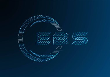 EBS düşük poli harfli logo vektör tasarımı. EBS düşük polyester logo tasarımı. Düşük polyester logo.