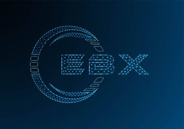EBX düşük poli harfli logo vektör tasarımı. EBX düşük poli logo tasarımı. Düşük polyester logo.