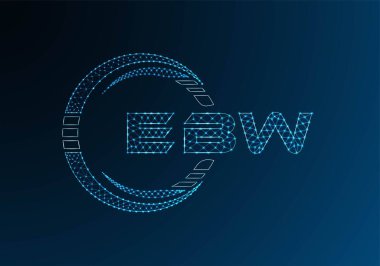 EBW düşük poli harfli logo vektör tasarımı. EBW düşük polyester logo tasarımı. Düşük polyester logo.