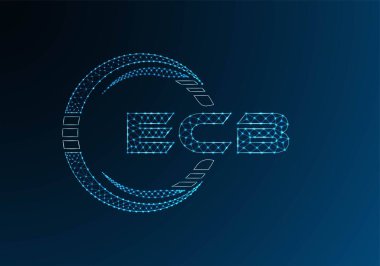 ECB düşük poli harfli logo vektör tasarımı. ECB düşük poli logo tasarımı. Düşük polyester logo.
