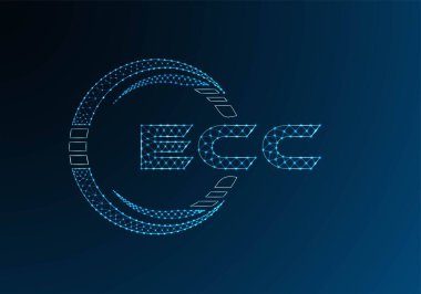 ECC düşük poli harfli logo vektör tasarımı. ECC düşük polyester logo tasarımı. Düşük polyester logo.