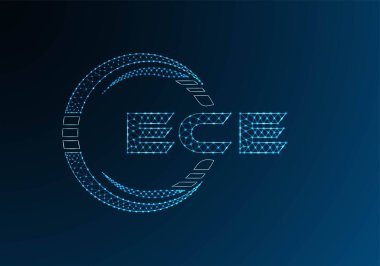 ECE düşük poli harfli logo vektör tasarımı. ECE düşük poli logo tasarımı. Düşük polyester logo.
