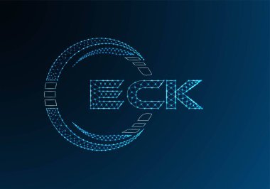 ECK düşük poli harfli logo vektör tasarımı. ECK düşük poli logo tasarımı. Düşük polyester logo.