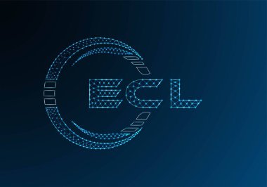 ECL düşük poli harfli logo vektör tasarımı. ECL düşük poli logo tasarımı. Düşük polyester logo.