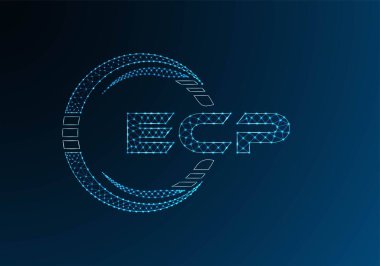 ECP düşük poli harfli logo vektör tasarımı. ECP düşük polyester logo tasarımı. Düşük polyester logo.