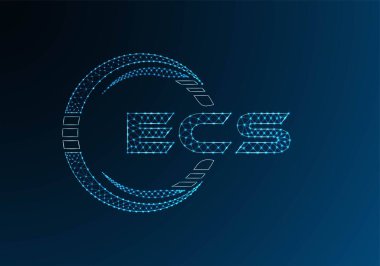 ECS düşük poli harfli logo vektör tasarımı. ECS düşük polyester logo tasarımı. Düşük polyester logo.