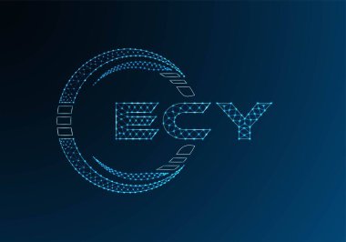 ECY düşük poli harfli logo vektör tasarımı. ECY düşük polyester logo tasarımı. Düşük polyester logo.