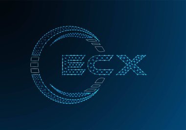 ECX düşük poli harfli logo vektör tasarımı. ECX düşük poli logo tasarımı. Düşük polyester logo.