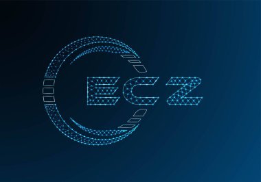 ECZ düşük poli harfli logo vektör tasarımı. ECZ düşük polyester logo tasarımı. Düşük polyester logo.