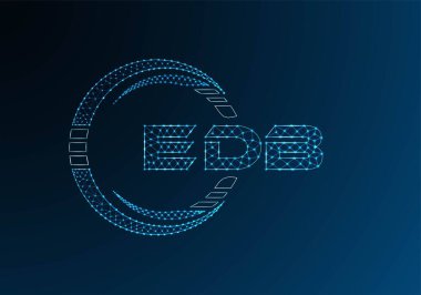 EDB düşük poli harfli logo vektör tasarımı. EDB düşük polyester logo tasarımı. Düşük polyester logo.