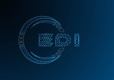 EDI düşük poli harfli logo vektör tasarımı. EDI düşük poli logo tasarımı. Düşük polyester logo.