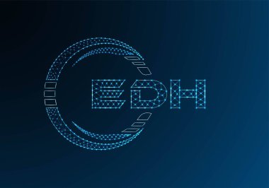 EDH düşük poli harfli logo vektör tasarımı. EDH düşük polyester logo tasarımı. Düşük polyester logo.