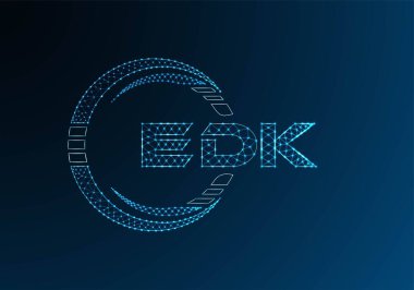 EDK düşük poli harfli logo vektör tasarımı. EDK düşük poli logo tasarımı. Düşük polyester logo.