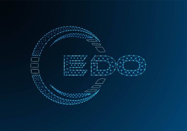 EDO düşük poli harfli logo vektör tasarımı. EDO düşük poli logo tasarımı. Düşük polyester logo.