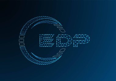 EDP düşük poli harfli logo vektör tasarımı. EDP düşük polyester logo tasarımı. Düşük polyester logo.