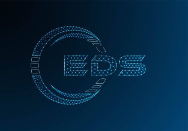 EDS düşük poli harfli logo vektör tasarımı. EDS düşük poli logo tasarımı. Düşük polyester logo.