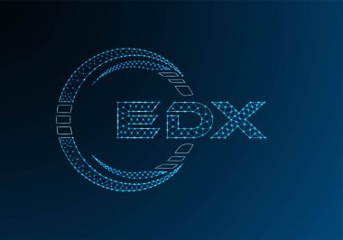 EDX düşük poli harfli logo vektör tasarımı. EDX düşük poli logo tasarımı. Düşük polyester logo.