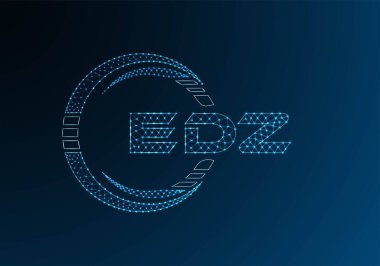 EDZ düşük poli harfli logo vektör tasarımı. EDZ düşük polyester logo tasarımı. Düşük polyester logo.