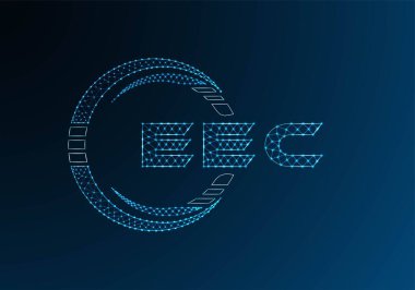 EEC düşük poli harfli logo vektör tasarımı. EEC düşük poli logo tasarımı. Düşük polyester logo.