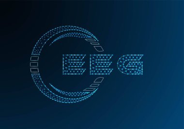 EEG düşük poli harfli logo vektör tasarımı. EEG düşük poli logo tasarımı. Düşük polyester logo.