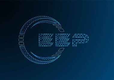 Elektroşok düşük poli harfli logo vektör tasarımı. EEP düşük polyester logo tasarımı. Düşük polyester logo.