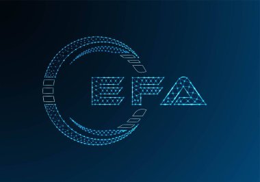 EFA düşük poli harfli logo vektör tasarımı. EFA alt polyester logo tasarımı. Düşük polyester logo.