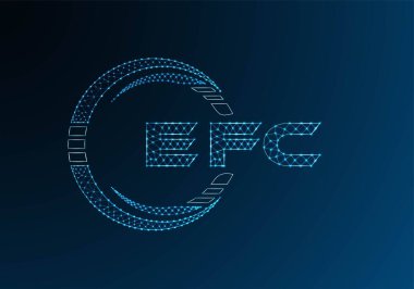 EFC düşük poli harfli logo vektör tasarımı. EFC düşük polyester logo tasarımı. Düşük polyester logo.