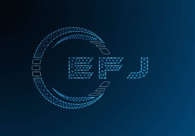 EFJ düşük poli harfli logo vektör tasarımı. EFJ düşük polyester logo tasarımı. Düşük polyester logo.