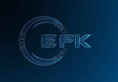 EFK düşük poli harfli logo vektör tasarımı. EFK düşük poli logo tasarımı. Düşük polyester logo.