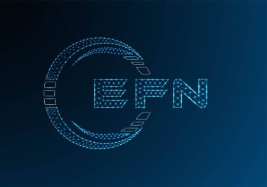 EFN düşük poli harfli logo vektör tasarımı. EFN düşük polyester logo tasarımı. Düşük polyester logo.