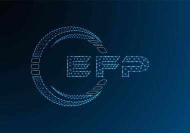 EFP düşük poli harfli logo vektör tasarımı. EFP düşük polyester logo tasarımı. Düşük polyester logo.