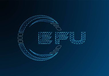 EFU düşük poli harfli logo vektör tasarımı. EFU düşük polyester logo tasarımı. Düşük polyester logo.