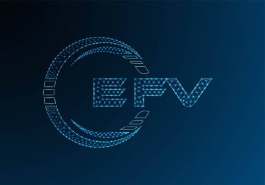 EFV düşük poli harfli logo vektör tasarımı. EFV düşük polyester logo tasarımı. Düşük polyester logo.