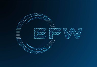 EFW düşük poli harfli logo vektör tasarımı. EFW düşük polyester logo tasarımı. Düşük polyester logo.