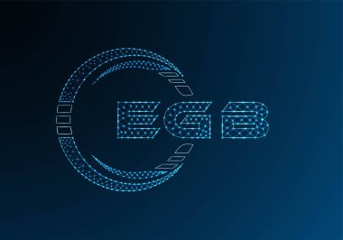 EGB düşük poli harfli logo vektör tasarımı. EGB düşük poli logo tasarımı. Düşük polyester logo.