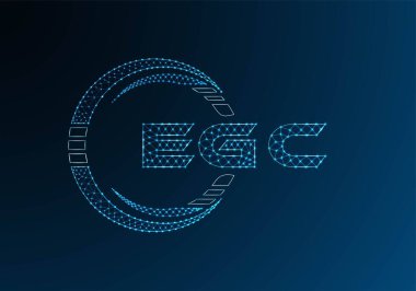 EGC düşük poli harfli logo vektör tasarımı. EGC alt poli logo tasarımı. Düşük polyester logo.