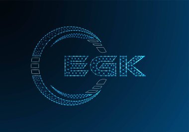 EGK düşük poli harfli logo vektör tasarımı. EGK düşük poli logo tasarımı. Düşük polyester logo.