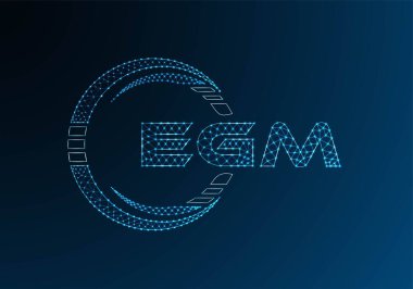 EGM düşük poli harfli logo vektör tasarımı. EGM düşük polyester logo tasarımı. Düşük polyester logo.
