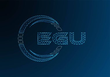 EGU düşük poli harfli logo vektör tasarımı. EGU düşük polyester logo tasarımı. Düşük polyester logo.