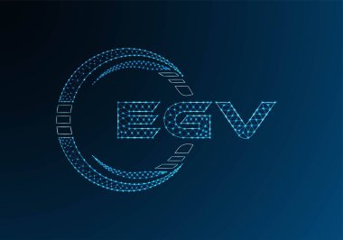 EGV düşük poli harfli logo vektör tasarımı. EGV düşük polyester logo tasarımı. Düşük polyester logo.